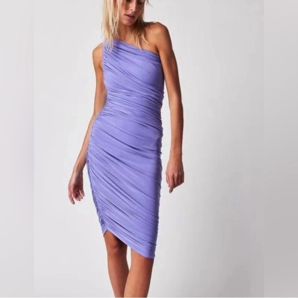 Norma Kamali One-Shoulder Lavender Dress
